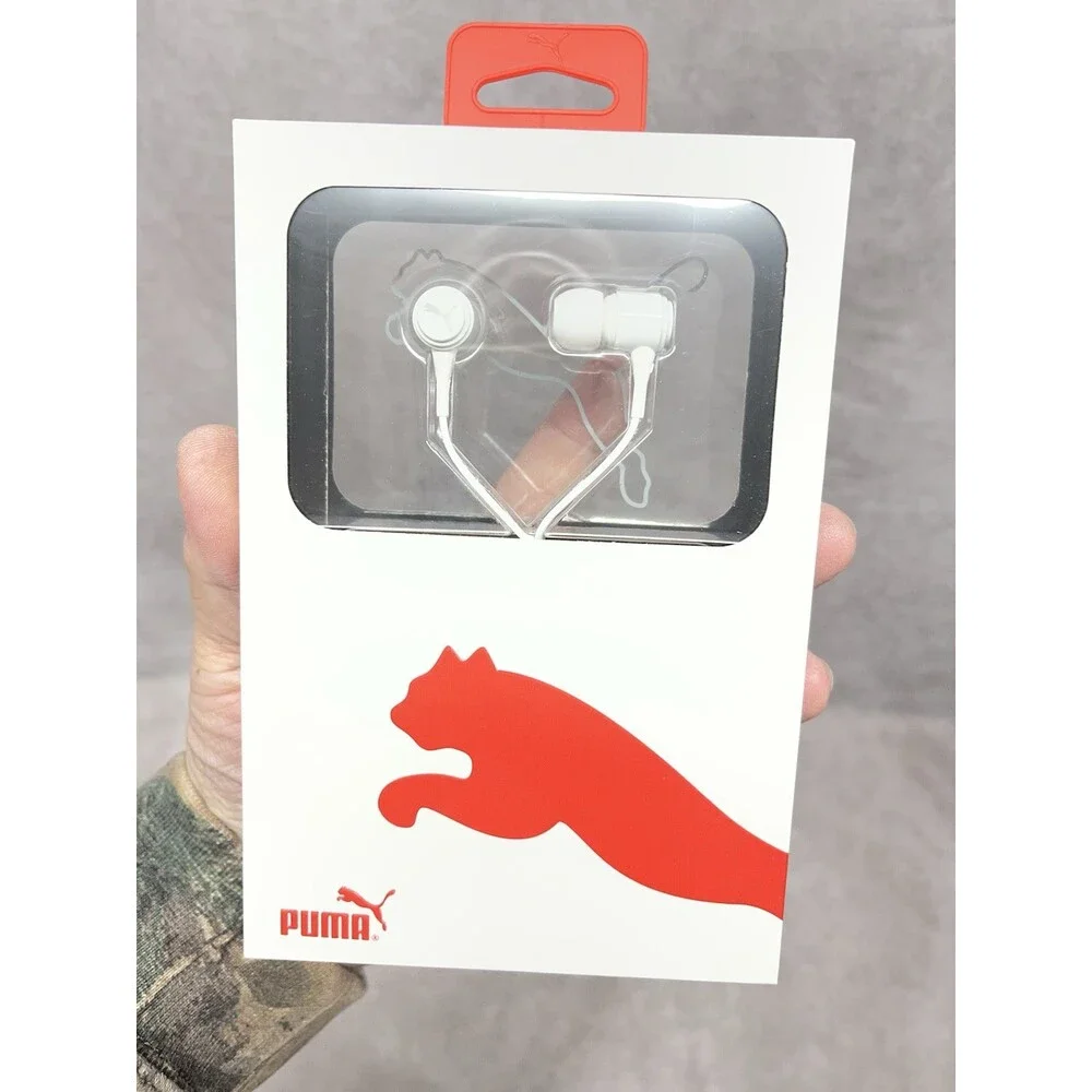 PUMA SOCIAL BUDS IN-EAR HEADPHONES WITH MIC WHITE NEW OLD STOCK VINTAGE 3.5MM